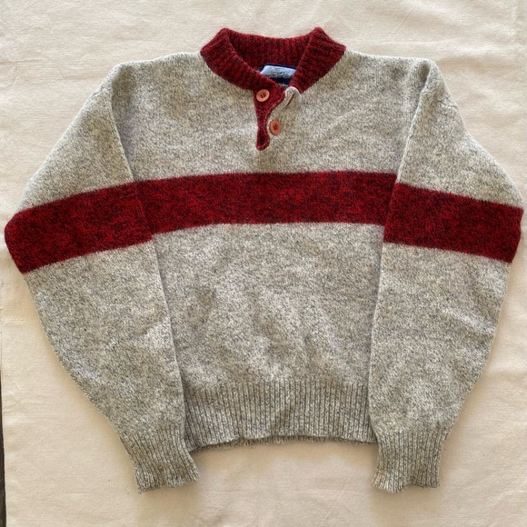 Fieldmaster Ragg Wool Sweater with Red Stripe Vintage Outdoors Womens Large - Picture 8 of 8